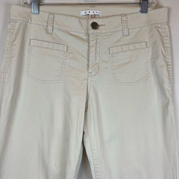 Cabi khaki wide leg pants with 2 front & 2 back pockets- great condition sz 10 - Picture 6 of 7